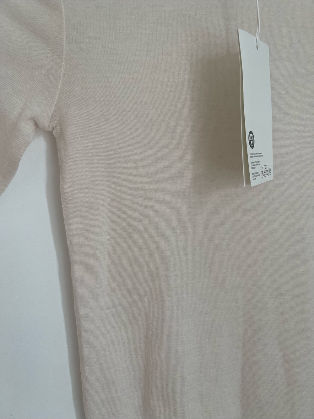 COS wool Cream Long Sleeve Turtleneck Top - Picture 3 of 6